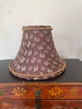 Frederick Cooper Silk Patterned Lamp Shade with braided Rope Trim